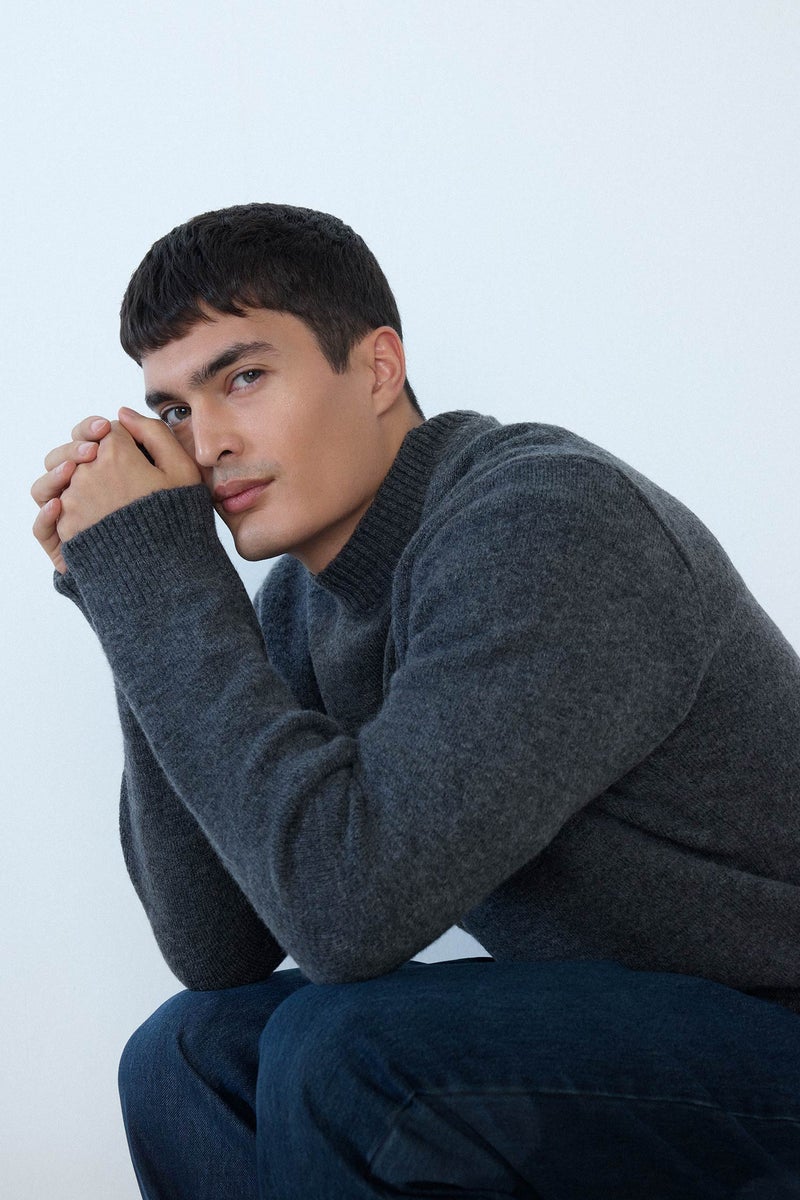 DeFacto Grey Man Relax Fit Crew Neck Knit Pullover Casual - Image 3